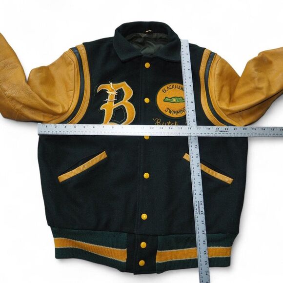 Vintage 1970s Blackhawk High School Cougars "Butch" Wool Varsity Jacket Men's 42 - Picture 8 of 13